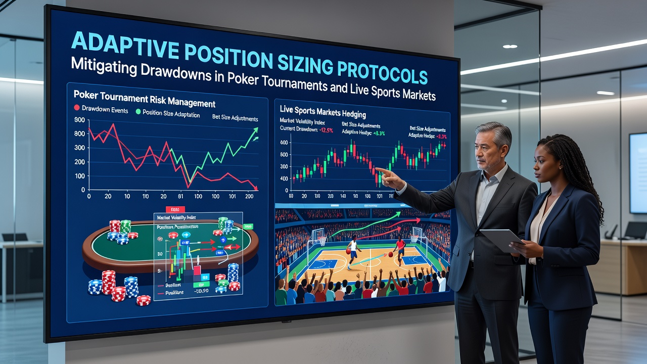 Illustration of position sizing adjustments in poker and sports betting scenarios