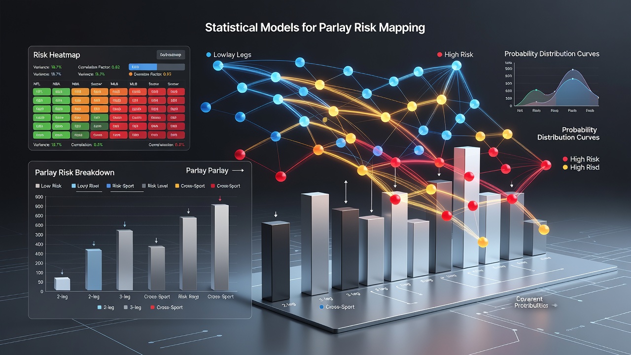 Risk heat map output from statistical parlay modeling software
