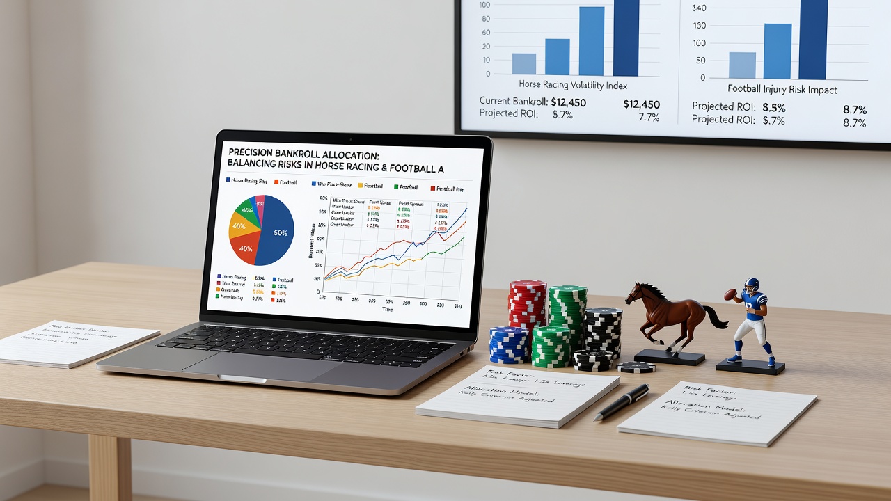 Chart showing variance-adjusted stake distribution between racing and football accumulators