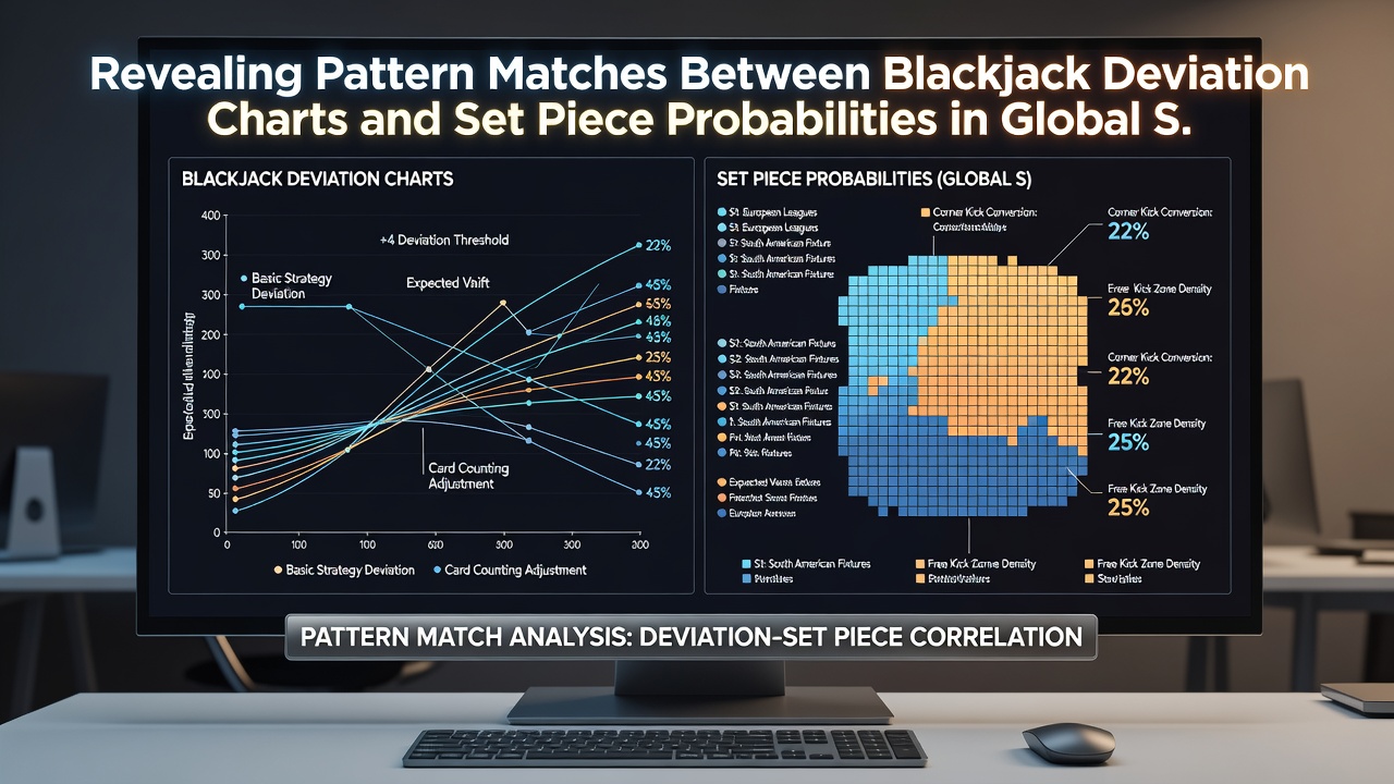 Detailed comparison chart showing numerical alignment between blackjack indices and soccer set-piece expected goal values