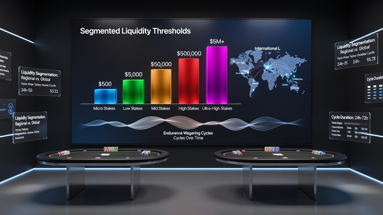 International sports league playoff bracket displayed alongside digital betting interface showing liquidity segments