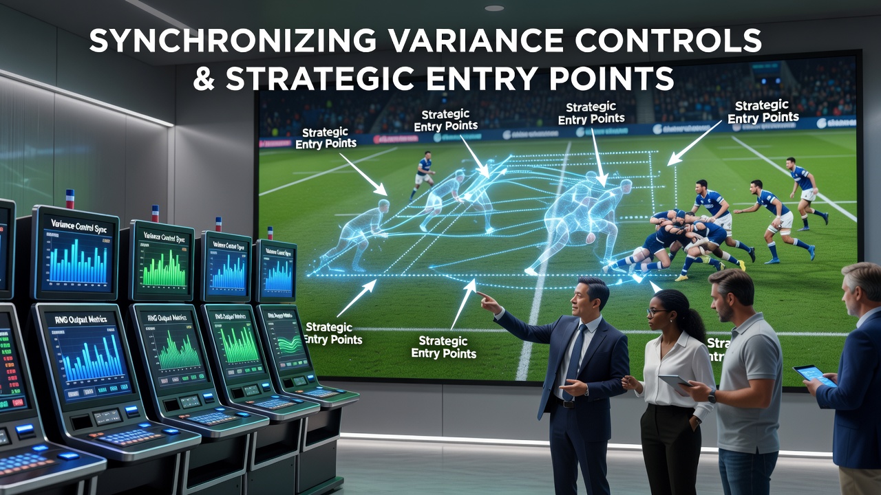 Split-screen view of casino floor management dashboard and live rugby union match statistics overlay